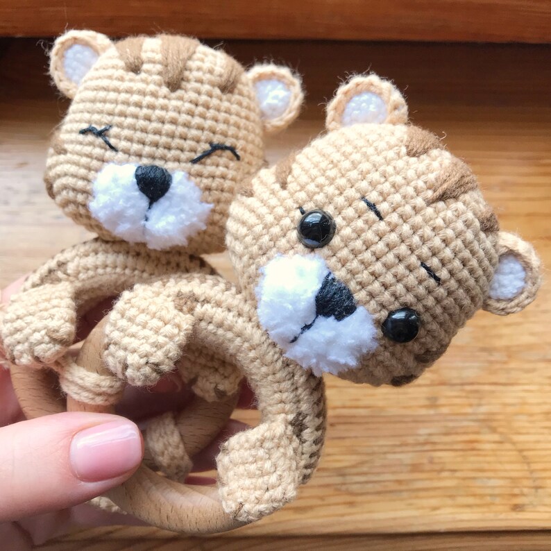 Crochet Pattern Tiger Baby Rattle/safari Animal Toy/easy to | Etsy
