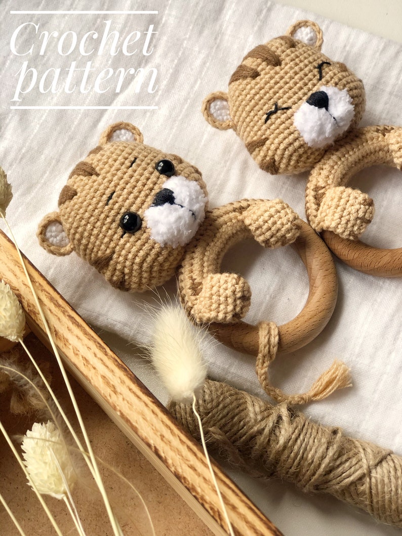 Crochet Pattern Tiger Baby Rattle/safari Animal Toy/easy to | Etsy