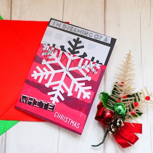 Vintage style Xmas snowflake Christmas card