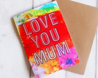 Mum happy birthday card, I love you Mum card