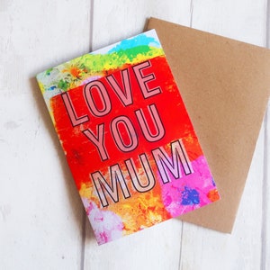 Mum happy birthday card, I love you Mum card