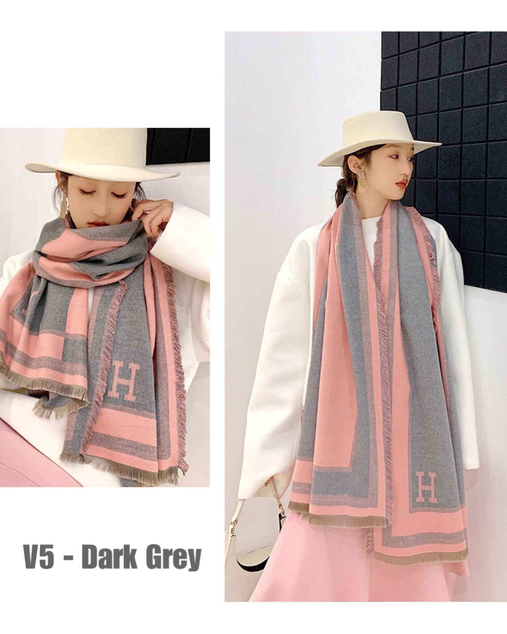 Luxury Scarf/Letter Shawl/Alphabet Scarf/Initial H Scarf/Brand Etsy