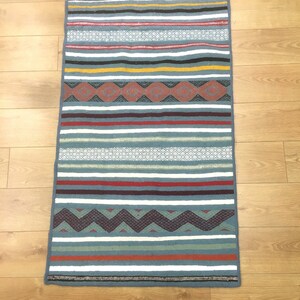 Moroccan Kilim Wool Rug: Handmade Berber Design, 84x140 cm