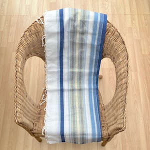 Blue Fouta Towel, Tunisian Cotton Hammam Towel, Turkish Peshtemal, Quick Dry Beach Towel, Cotton Fouta Towel, Blue Towel, Spa Gym Towel