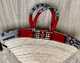 Straw Bag, Moroccan Basket, French Market Basket, Zip Basket, Straw Beach Bag, Straw Basket, Tunisian Basket, Shopping Basket, Eco Friendly