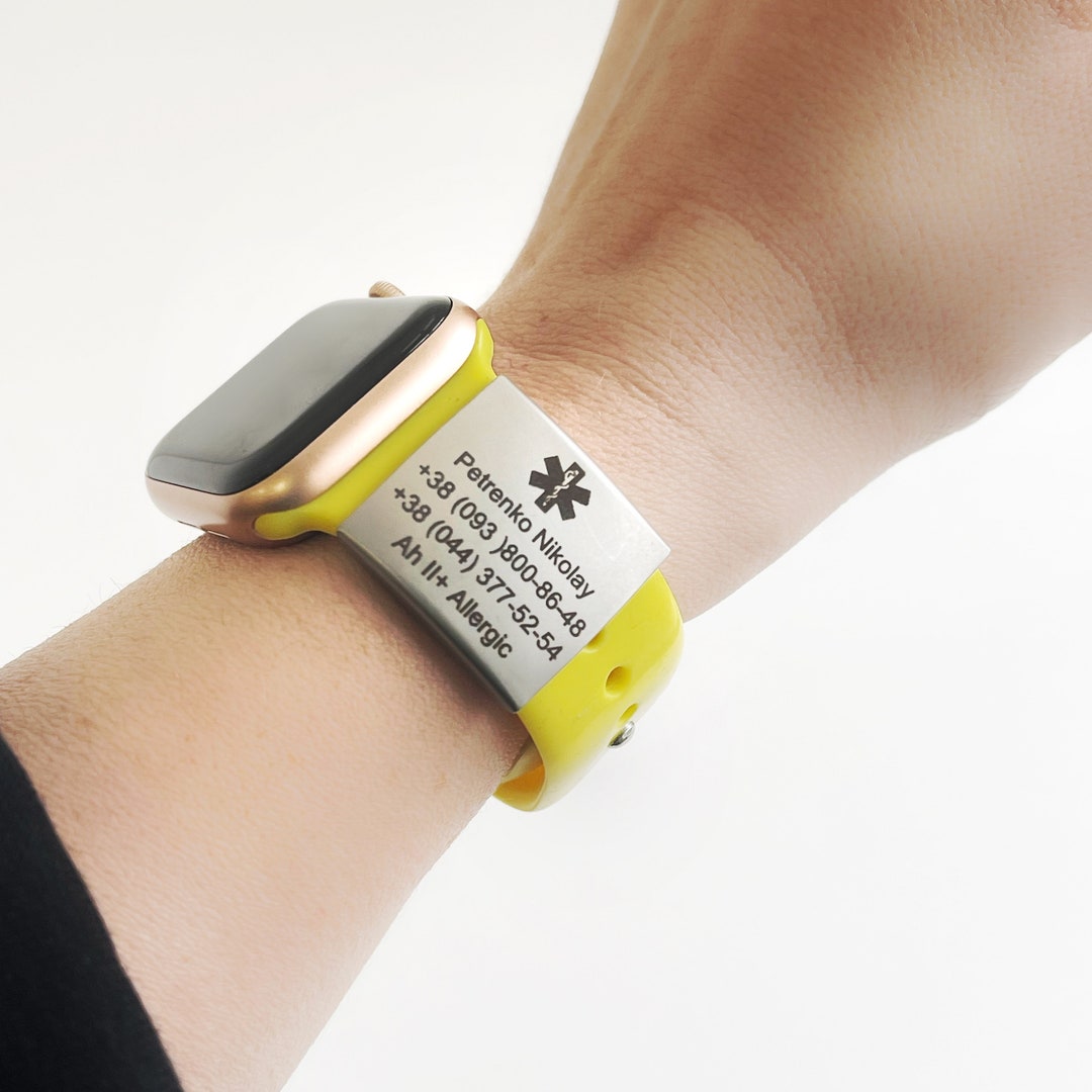 Medical Alert ID Tag for Watch Band, ID Tag for Apple Watch Band