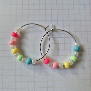 rainbow hoop earrings