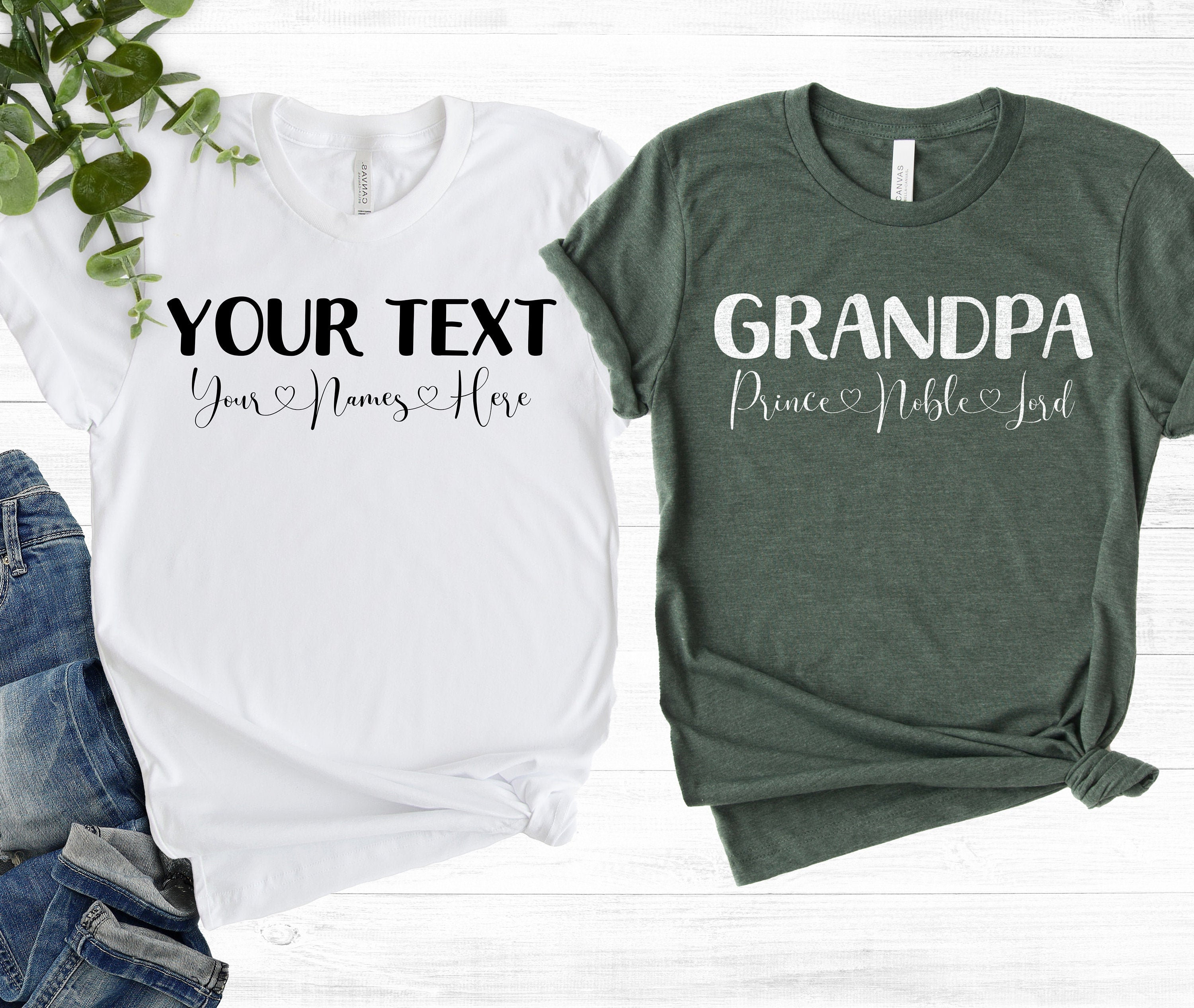 Custom Grandpa T Shirts Grandpa Shirts With Grandkids Names Etsy