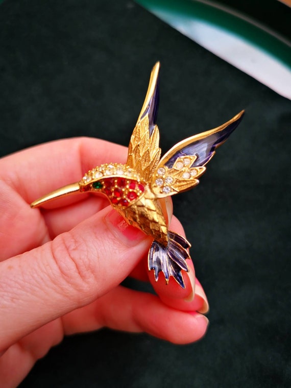 Hummingbird brooch vintage deals
