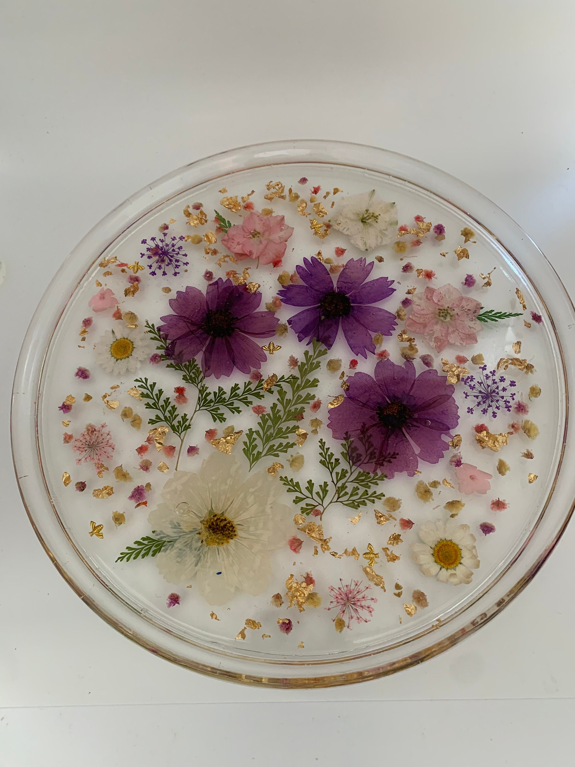 Handmade 10” Large Coaster plate Resin Handmade 10” Large Coaster plate Resin