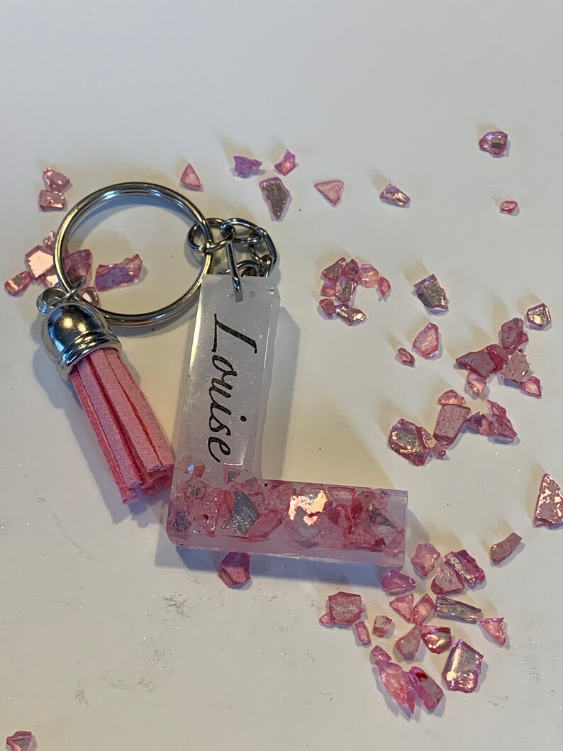 Customize Resin name keychain Handmade Etsy
