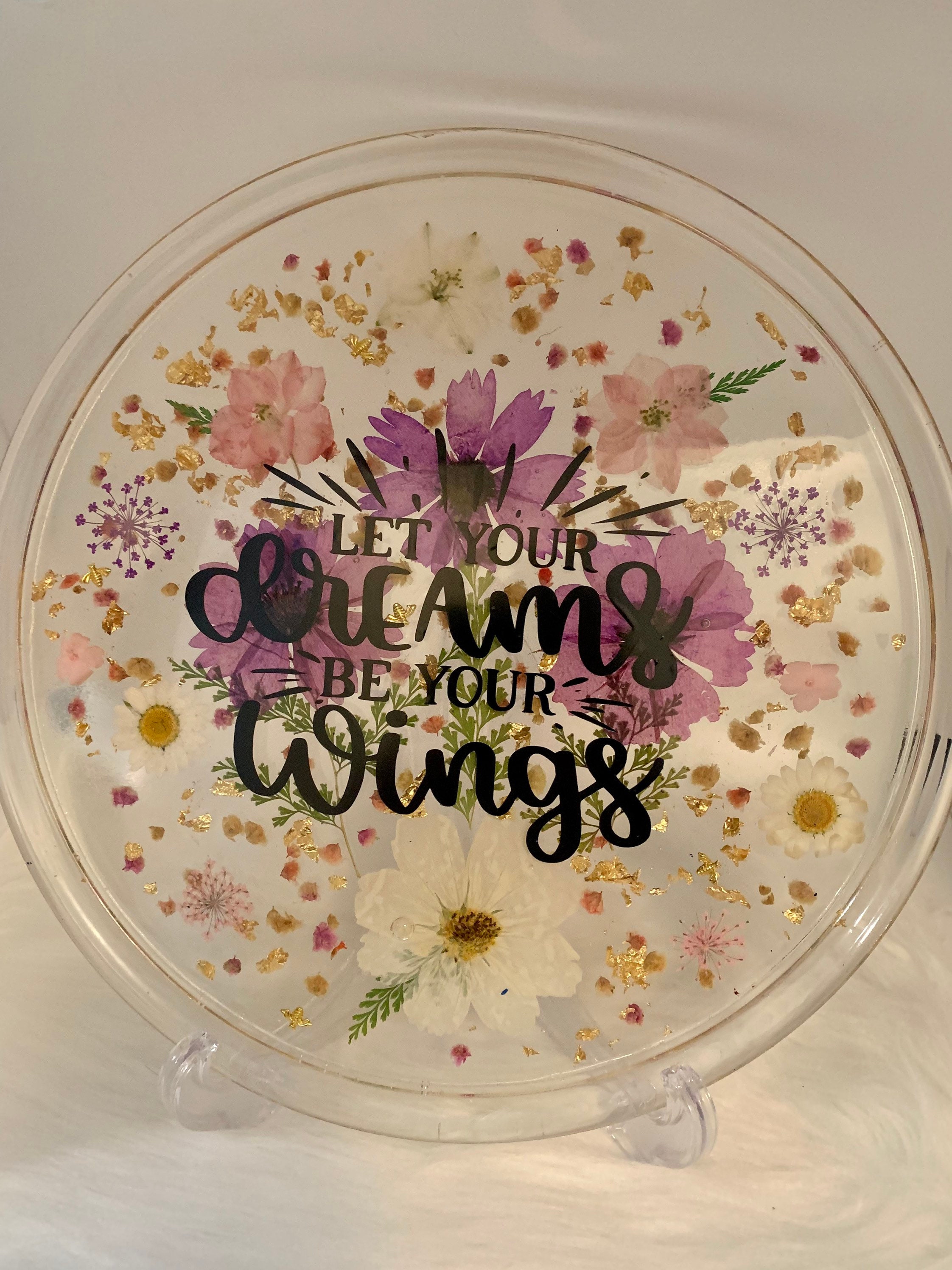 Handmade 10” Large Coaster plate Resin Handmade 10” Large Coaster plate Resin
