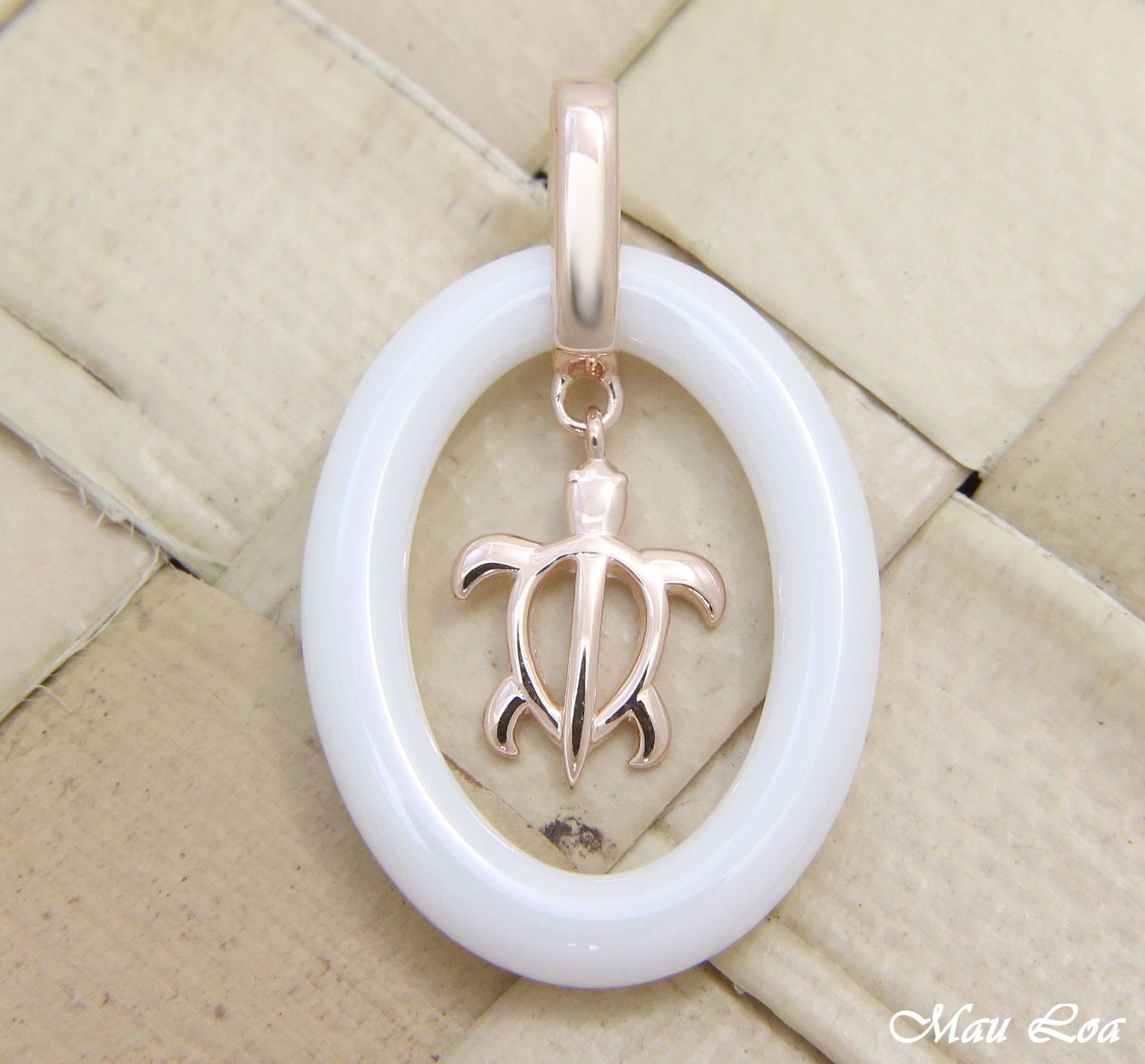 HONU♡ 925 Silver Pink Rose Gold Hawaiian Honu Sea Turtle White