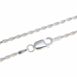 Sterling Silber 925 Diamantschliff Italienisch 1.4 mm Seil-Ketten-Halskette 14 &quot;bis 18&quot;
