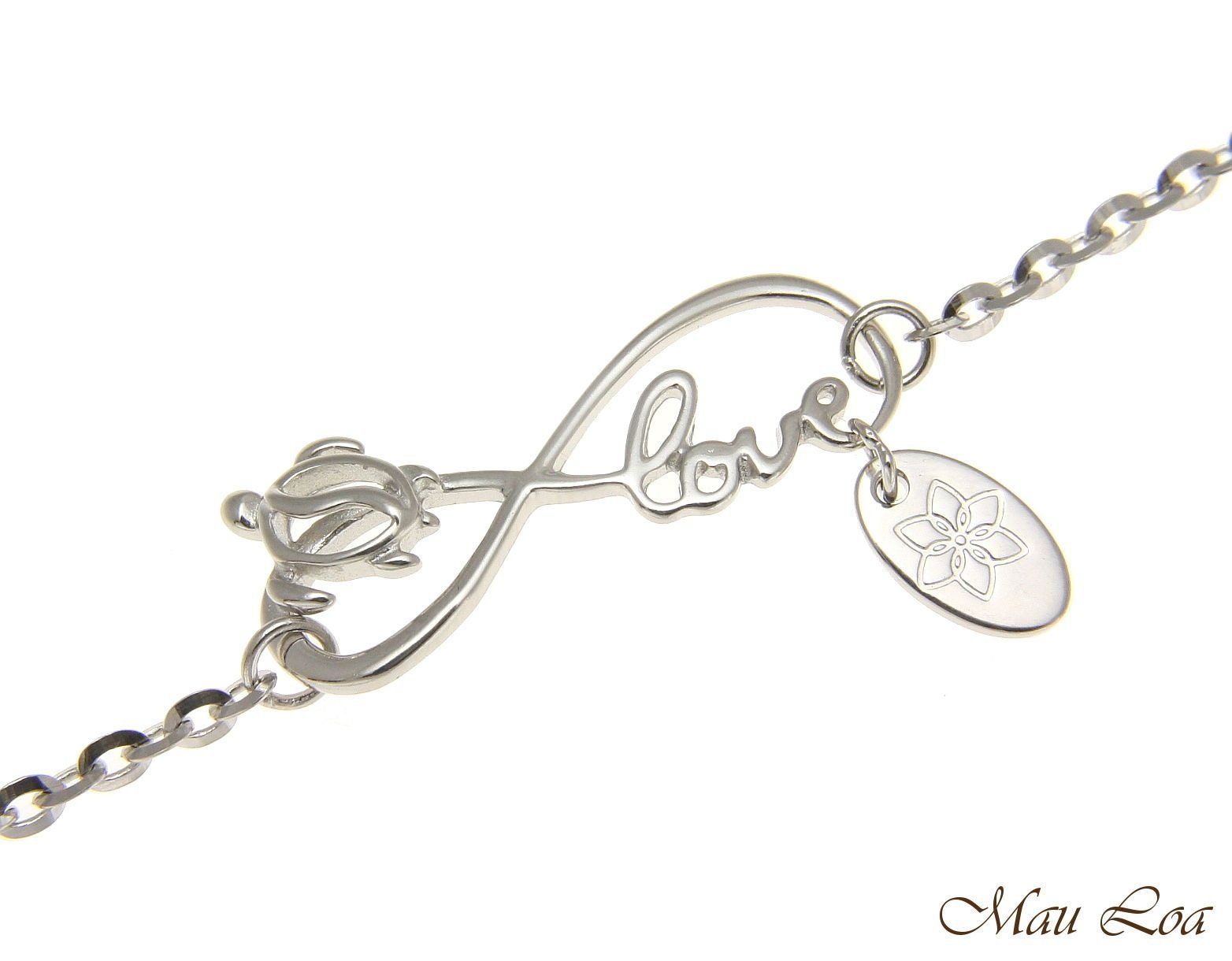 925 Silber Rhodium Hawaiianische Honu Meeresschildkröte Schwarz Keramik