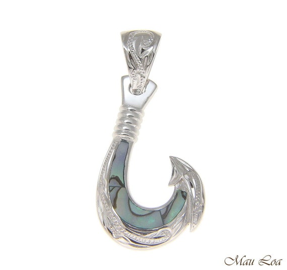 925 Sterling Silver Hawaiian Fish Hook Abalone Paua Shell Pendant S M L - Etsy 925 Sterling Silver Hawaiian Fish Hook Abalone Paua Shell Pendant S M L - Etsy