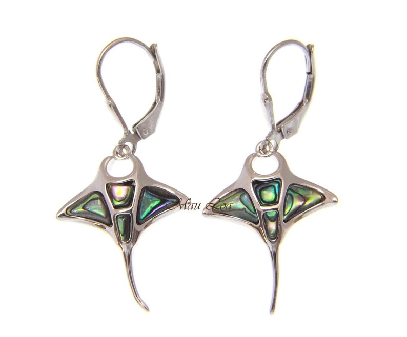 Manta Ray Stud Earrings Handmade in Sterling Silver or 14k Gold