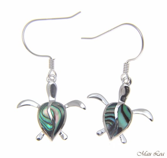 Orecchini A Forma Di Tartaruga In Argento 925 Con Abalone - Gioielli Donna Ipoallergenici - Simbolo Di Fortuna E Lunga Vita (12x8,5 Mm) - 3