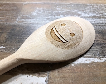 Emoji Wooden Spoons! | Christmas Gift | Engraved Wooden Spoon | Wedding Gift | Baking Gift | Engraved Spoon