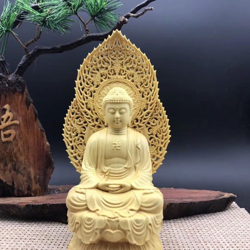 Hand Carved Solid Wood Buddha Statue Bodhisattva Buddhism - Etsy