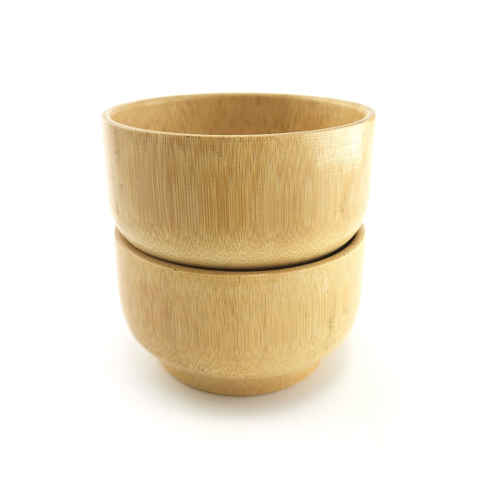 Natural Bamboo Bowl Fruit Salad Noodle Rice Bowl Wooden Fruit Etsy