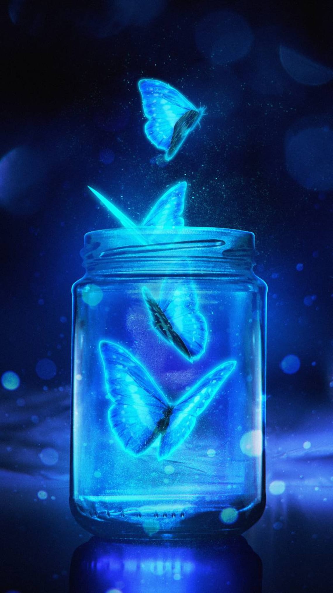 Cute Butterflies Jar Magical Blue Vibrant Colourful Etsy