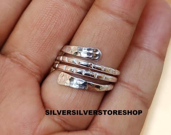 Handmade Sterling Silver Spiral Ring: Stackable Band