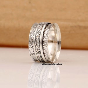 Spinner Ring, Meditation Ring, 925 Silver Ring, Women Ring, Spinning Ring, Handmade Spinner Ring, Thumb Ring, Fidget Ring, Gift For Her,