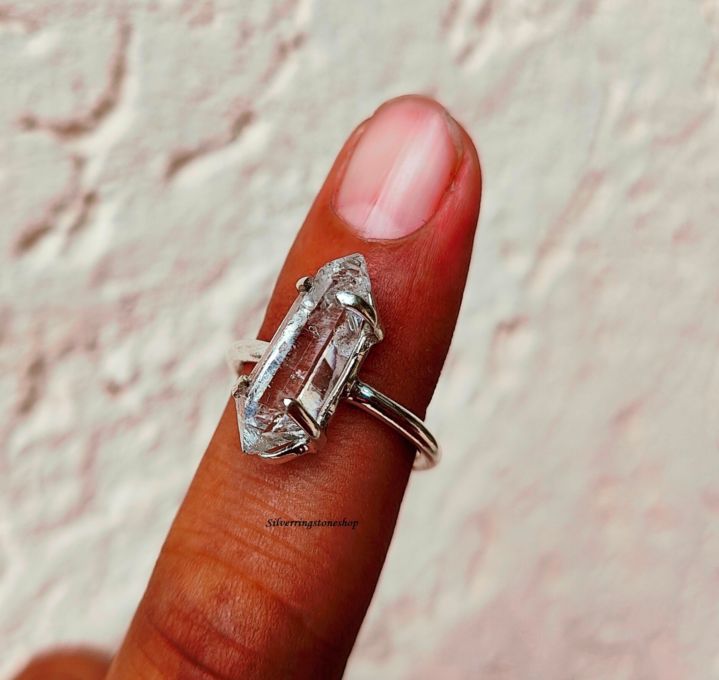 Buy Natural Herkimer Diamond Ring: Handmade 925 Sterling Silver