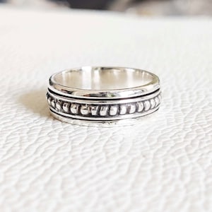 Spinnerring 925er Silberring Meditationsring Fidget Ring Boho Ring Daumenring Sorgenring Frauenring Bandring Spinning Ring Geschenk für Sie