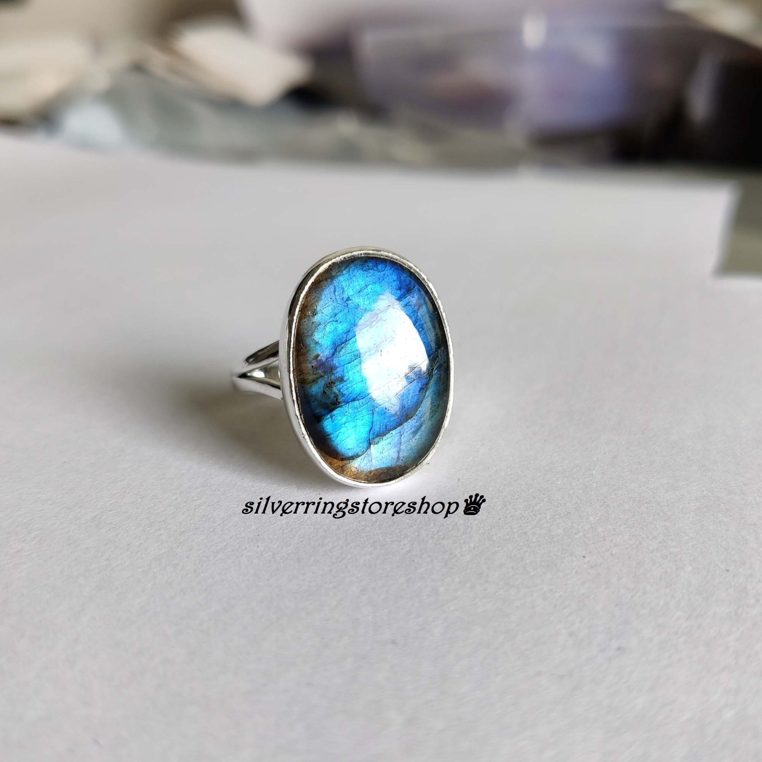 ★47bag ★ 925 Silver Natural Gemstone Labradorite Ring Sere Amazon.com: Labradorite 925 Solid Sterling Silver Handmade