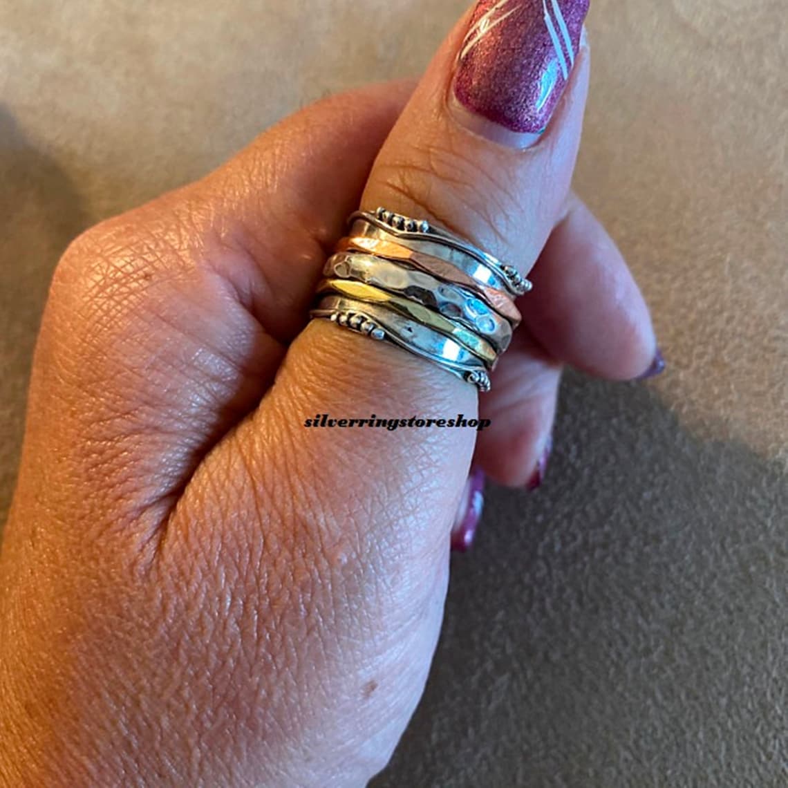 Spinner Ring Thumb Ring Women Ring Anxiety Ring Meditation Etsy
