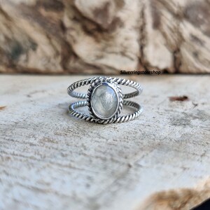 Aquamarine Ring, 925 Sterling silver Ring, Dainty Ring, Fidget Ring, Handmade Ring, Worry Ring, Anxiety Ring, Women Ring, Gift For Her,,