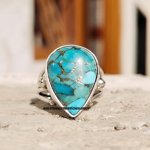 Blue copper shop turquoise ring