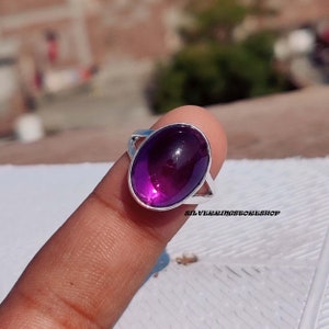Amethyst Ring, Natural Stone, 925 Sterling Silver Ring, Women Ring, Gemstone Ring, Statement Ring, Handmade Ring,Silver Jewelry,Gift For Her