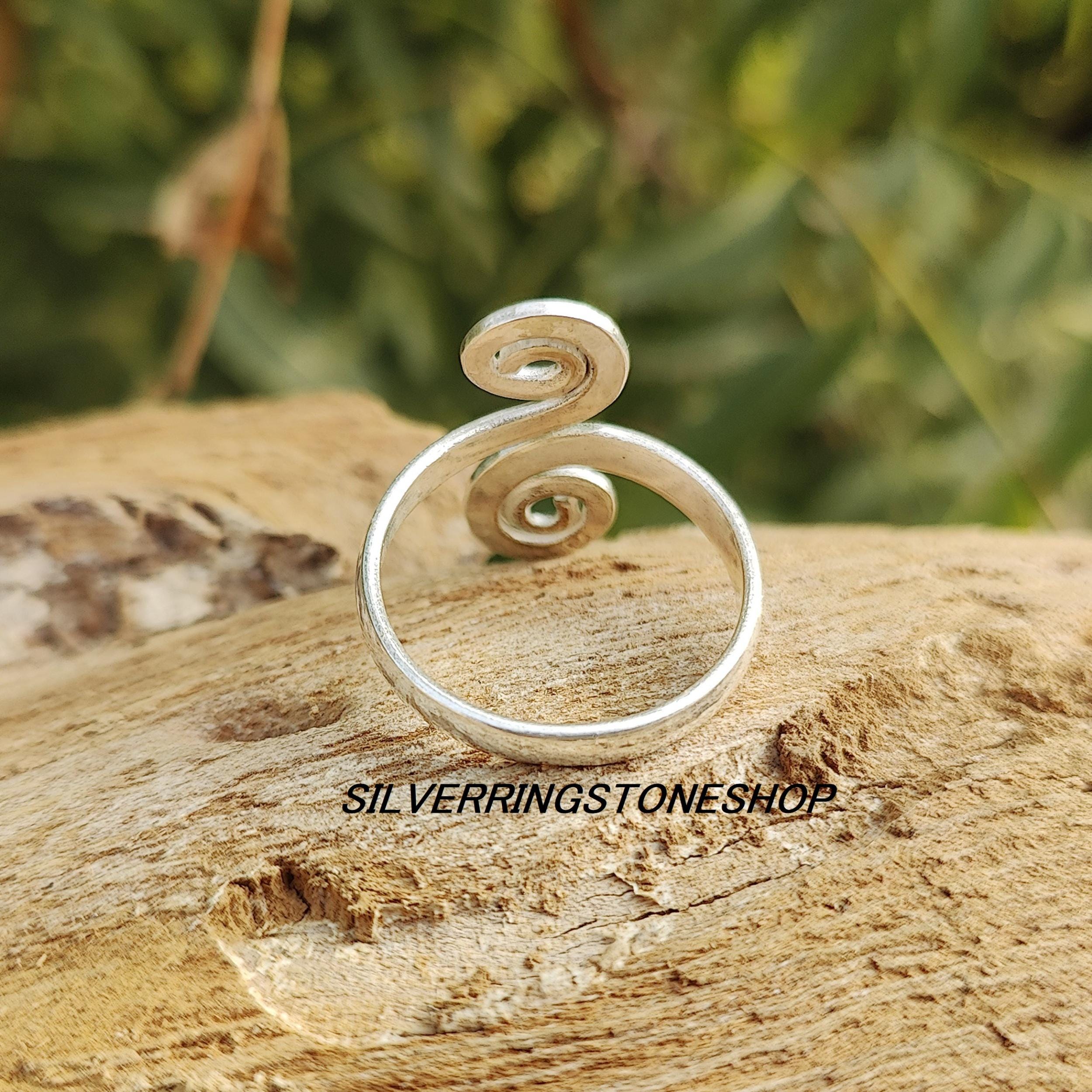 Handmade Sterling Silver Swirl Ring - Unisex Bohemian Jewelry - Etsy