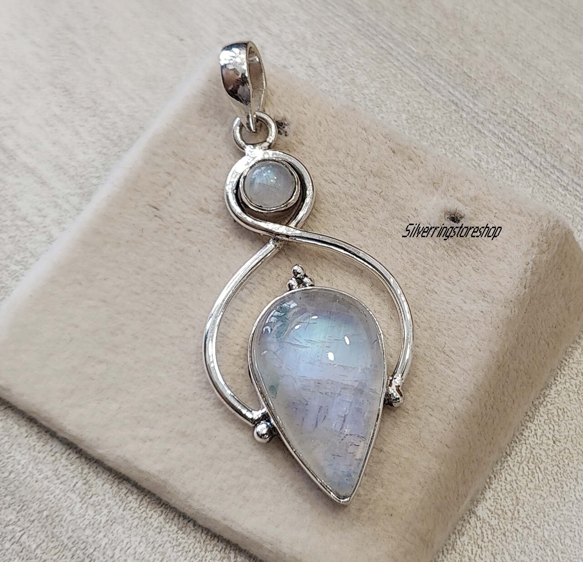 Moonstone Pendant, 925 Sterling Silver, Silver Moonstone Pendant,…