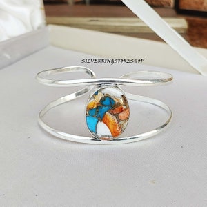 Oyster Turquoise Bangle, Fabulous Bangle, 925 Sterling Silver Bangle, Natural Gemstone, Handmade Bangle Gifts, Statement Bangle, Gift For,