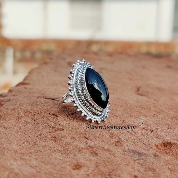 Anillo plata y onix mujer sale