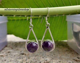 Ruby Stone Earring, 925 Setrling silver Earring, Dainty Earring, Boho Earring, Peace Earring, Handmade Earring,  Earrings For Women, Gifts,,