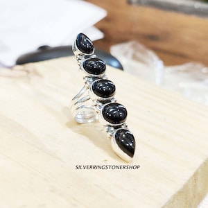 Black Onyx Ring, 925 Sterling Silver Ring, Women Ring, Black Onyx  Natural stone, Statement Ring, Handmade Ring, Gemstone Ring, Boho Rings,