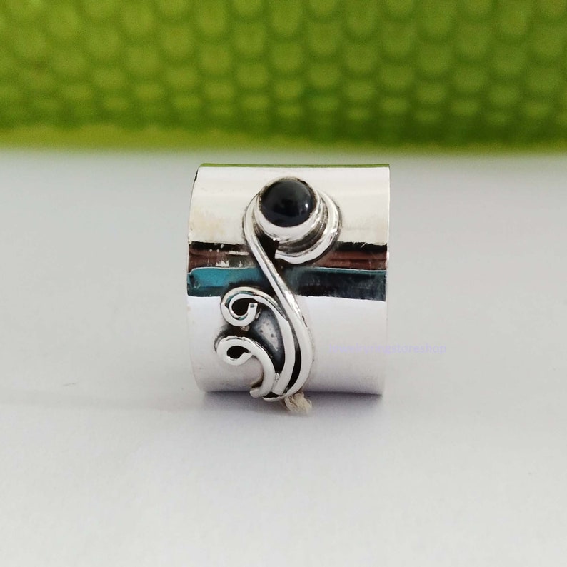 Gemstone Ring Statement Ring 925 Sterling Silver Ring Gift Ring, Band Ring Meditation Ring Gemstone Ring Woman Ring Black Onyx Ring