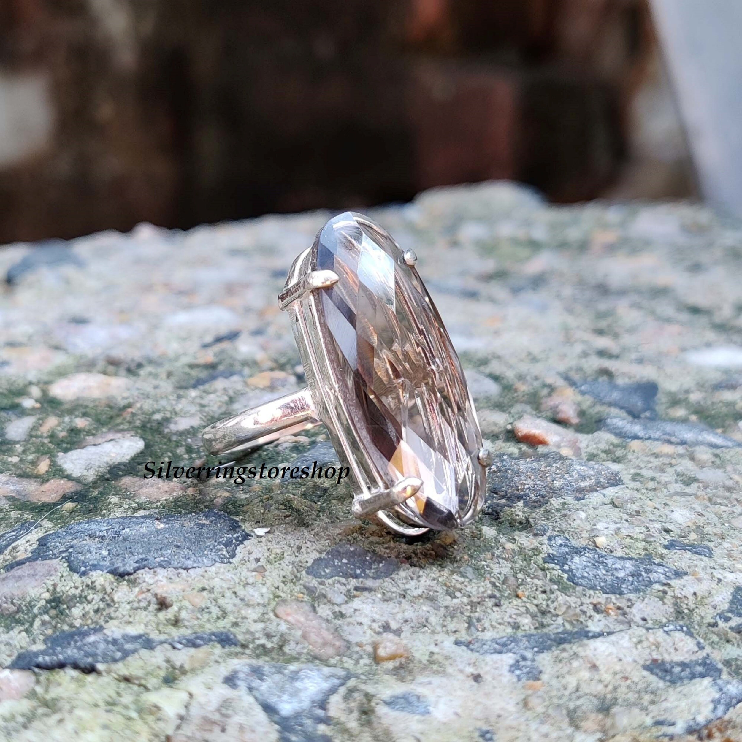 Smoky Quartz Ring, 925 Sterling Silver Ring ,natural