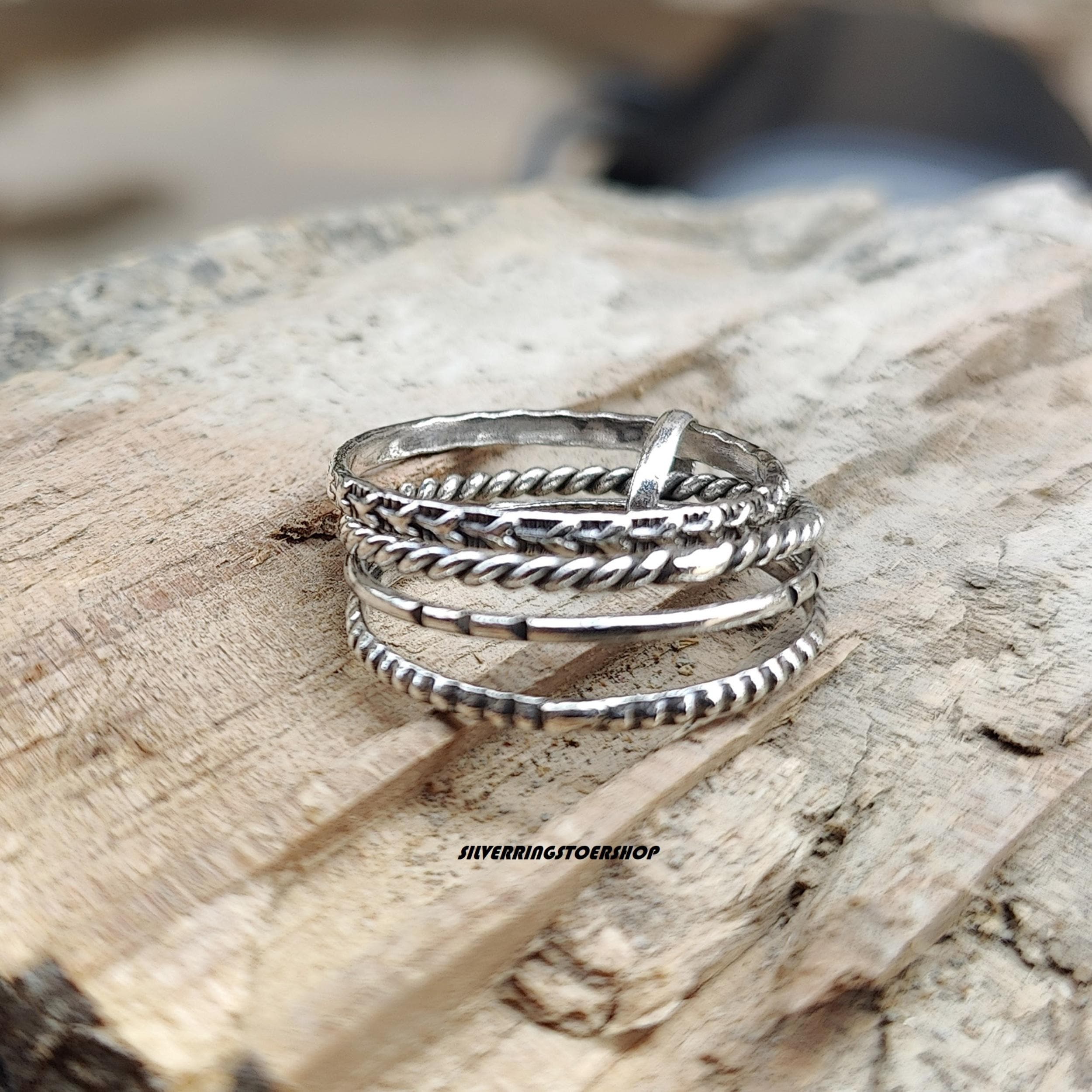 Solid 925 Sterling Silver Wide Band Statement Ring - Handmade Jewelry Gift (14mm Width)