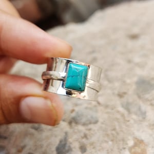 Turquoise Ring, Spinner Ring, 925 Silver Ring, Thumb Ring, Anxiety Ring, Amethyst Ring, Women Ring, Worry Ring, Gemstone Ring, Gift For Her