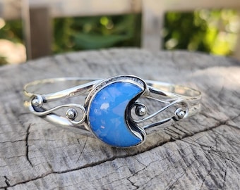 Australian Opal Bangle, 925 Sterling Silver, Handmade, Gemstone, Statement, , Pretty Bangle, Jewelry Gifts