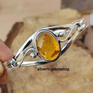 Amber armband, verstelbare armband, 925 sterlingzilver, edelsteen armband, handgemaakte armband, boho armband, stenen armband, zilveren sieraden, cadeau voor,