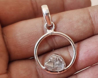 Herkimer Diamond Pendant: 925 Sterling Silver Gemstone Necklace