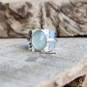 Aquamarine Ring, 925 Sterling silver Ring, Gemstone Ring, Handmade Ring, Jewellery Ring, Popular Ring, Promised Ring, Peace, Gift For Her,,