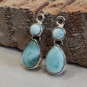 Natural Larimar Earring, Women Earring, 925 Sterling Silver Earring, Statement Jewelry, Handmade Earring, Beautiful Earring, Gift For Her///